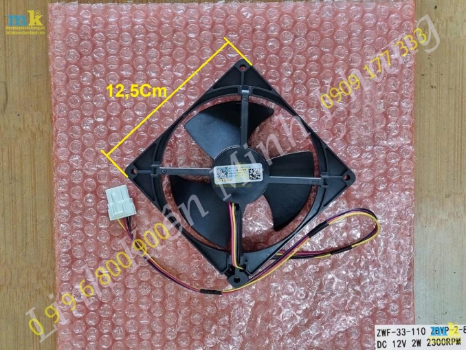 ( SP1874 ) Quạt Tủ 4 Dây 12.5Cm Đỏ Đen Vàng Tím